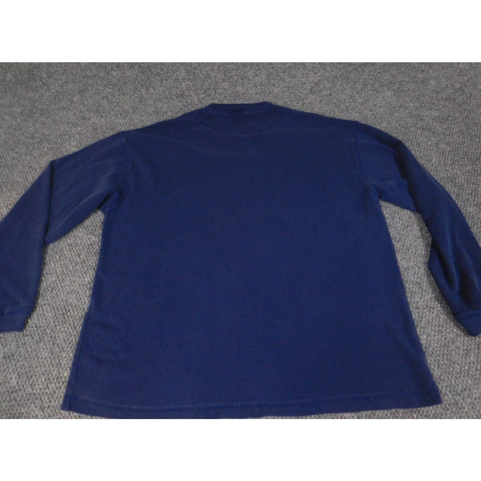 Vintage Maurices Mens Sweater Large Blue Henley Button Pullover Size US L / EU 52-54 / 3 - 7 Thumbnail