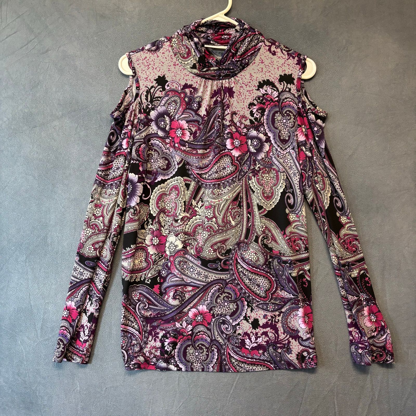 Other QVC Susan Graver Blouse Mock Turtleneck Neck Peek a Boo Size S / US 4 / IT 40 - 1 Thumbnail