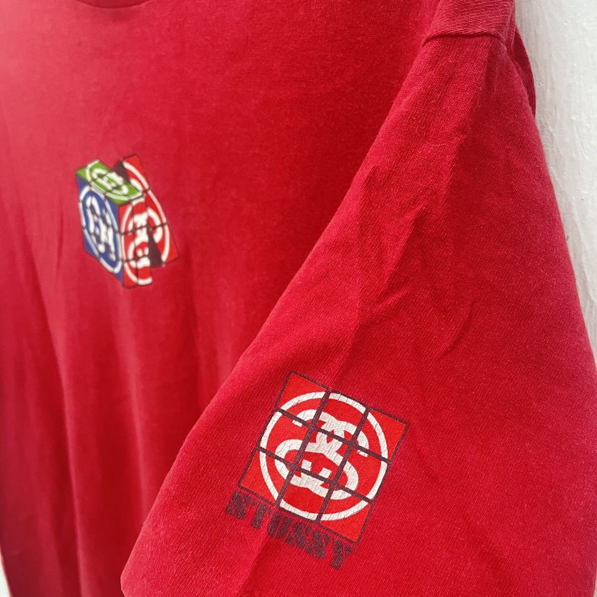 Stussy Men's Vintage Stussy Rubic Cube Shirt Size Large Red Colour Size US L / EU 52-54 / 3 - 5 Thumbnail