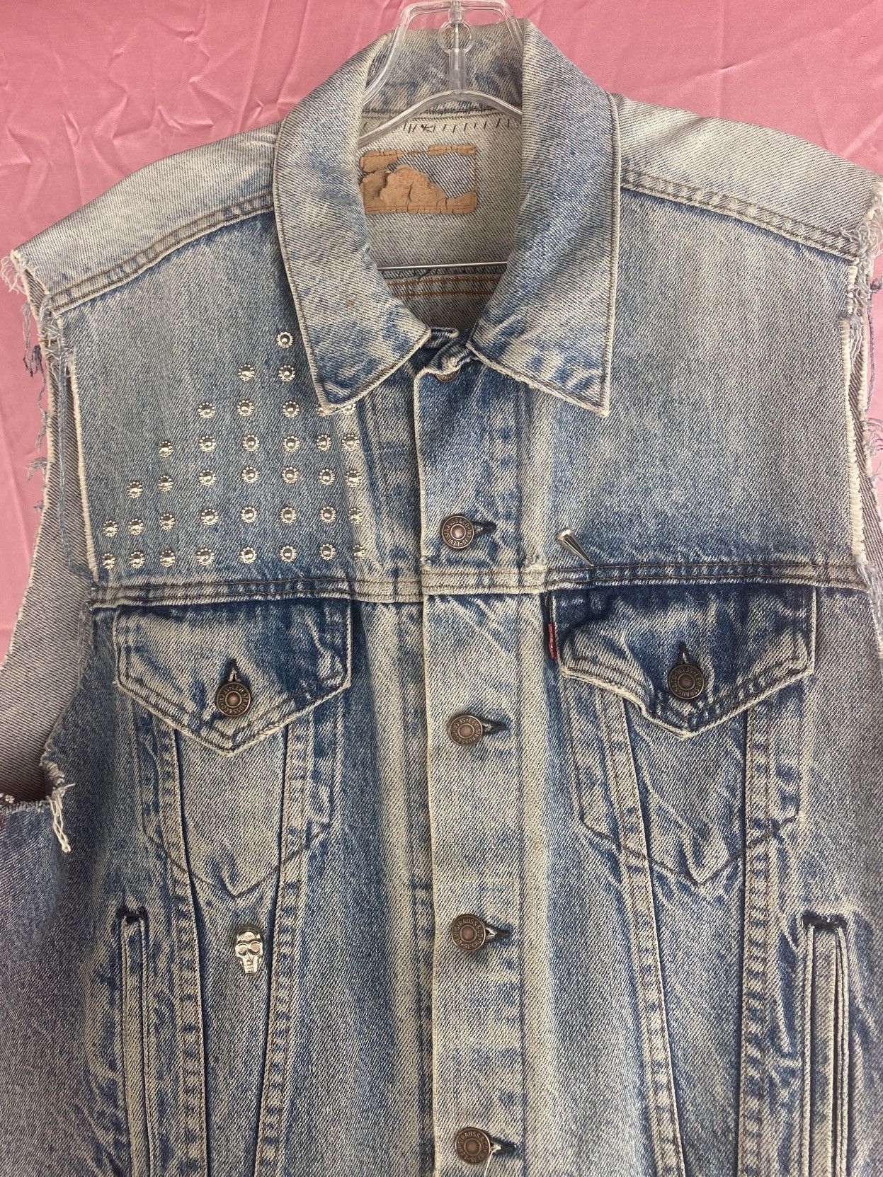 Levi's Vintage Studded Denim Vest Size US M / EU 48-50 / 2 - 2 Thumbnail