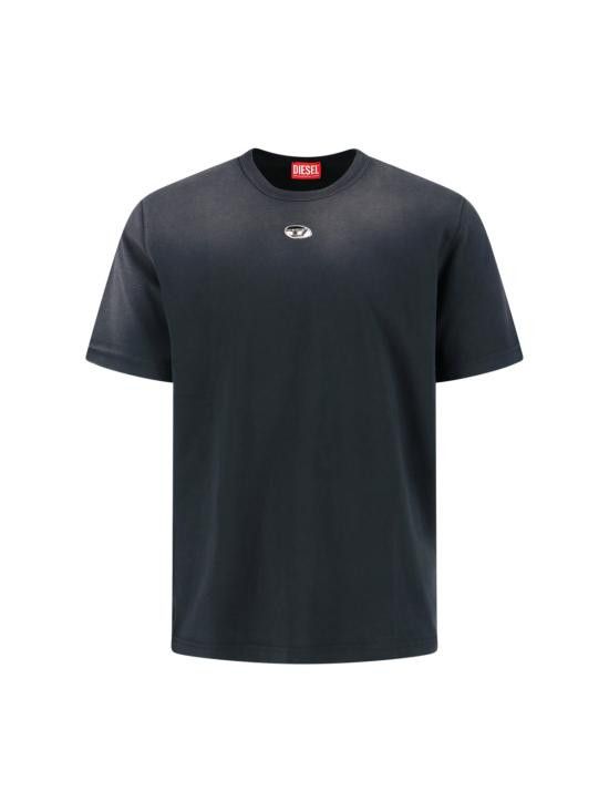 Tシャツ・カットソー DIESEL Men T Shirts A16672 0AIJU9XX Black Men's T-shirt with tonal logo embroidery | Black | Diesel