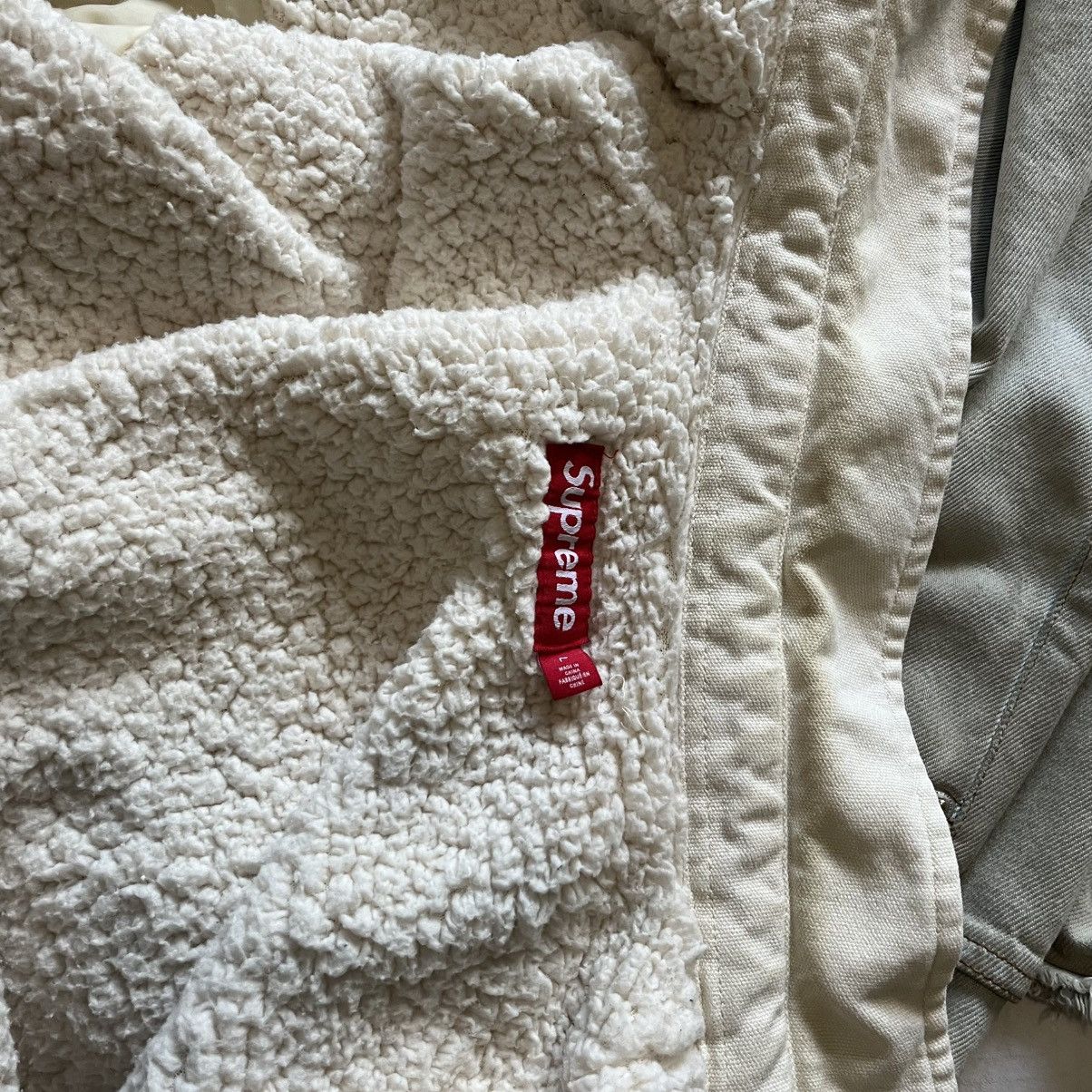 Supreme Pile Lined Denim Shirt Size US L / EU 52-54 / 3 - 8 Thumbnail