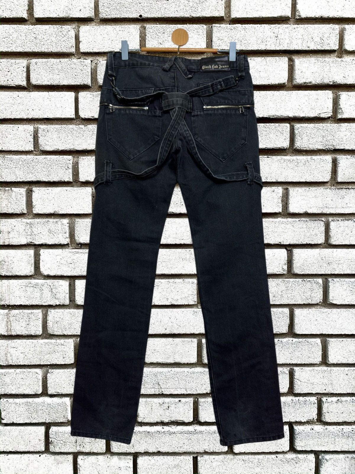 Black Lab Jeans Multi-Strap Bondage Style Denim