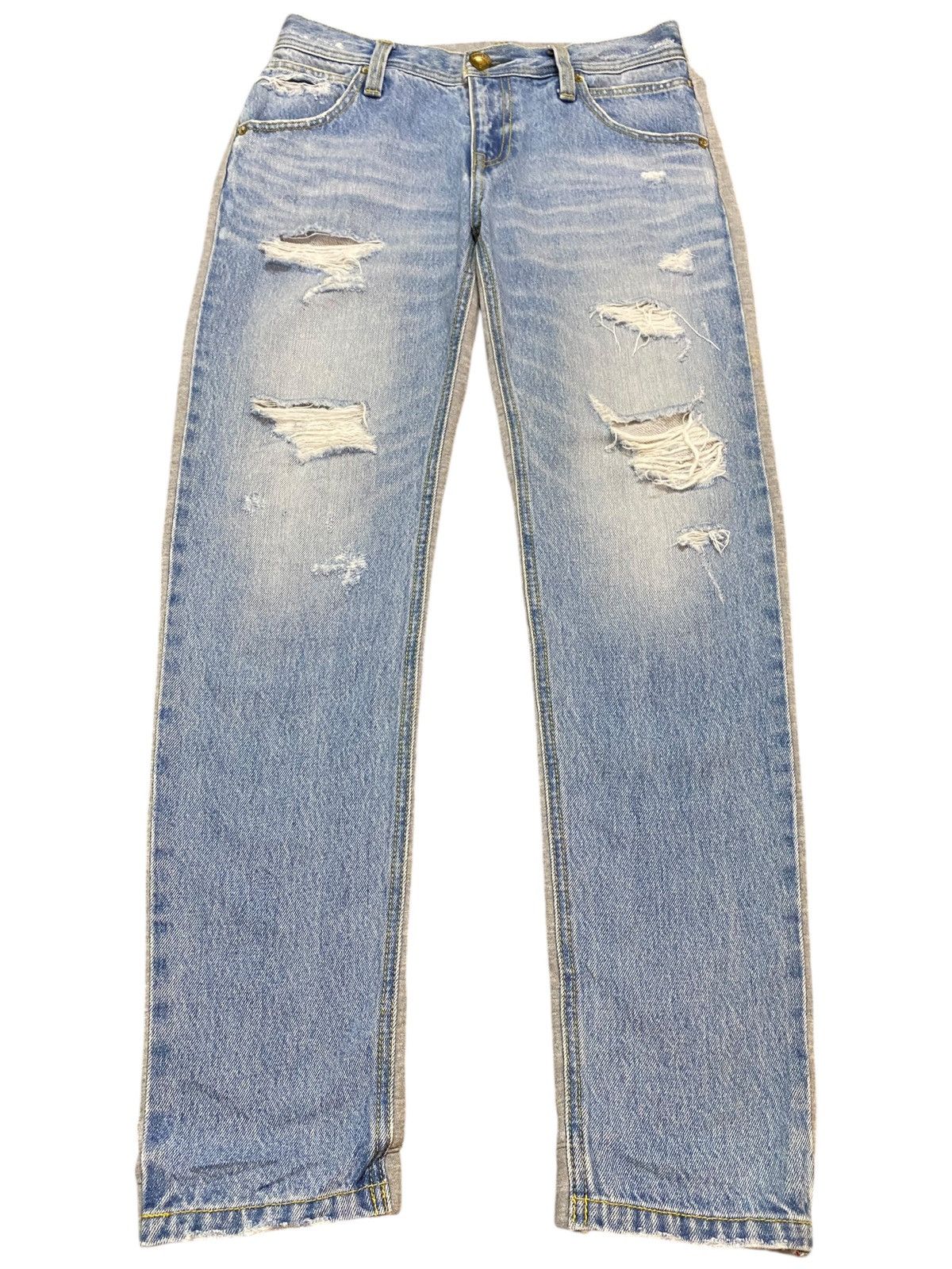 Japanese Brand Vintage Custom Rodeo Crowns Ripped Half Jean Half Pants Size US 30 / EU 46 - 1 Thumbnail