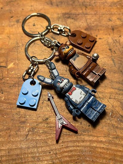 Cartoon Network FNAF Bonnie Freddy minifigure keychain custom handmade Size ONE SIZE - 2 Thumbnail