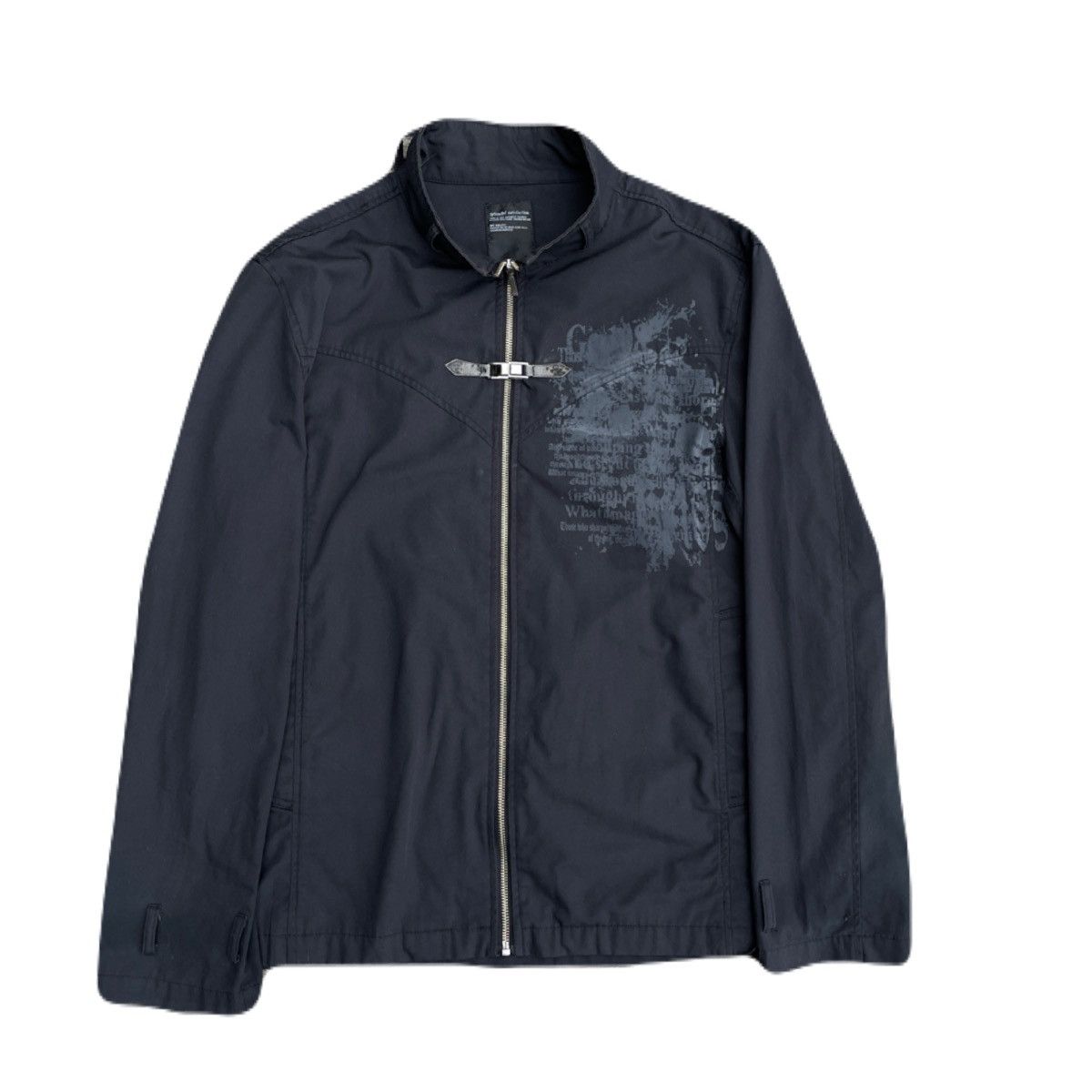 If Six Was Nine 2000s Japanese archive Vkei Skull Poem Zip Gimmic Jacket Size US M / EU 48-50 / 2 - 2 Thumbnail