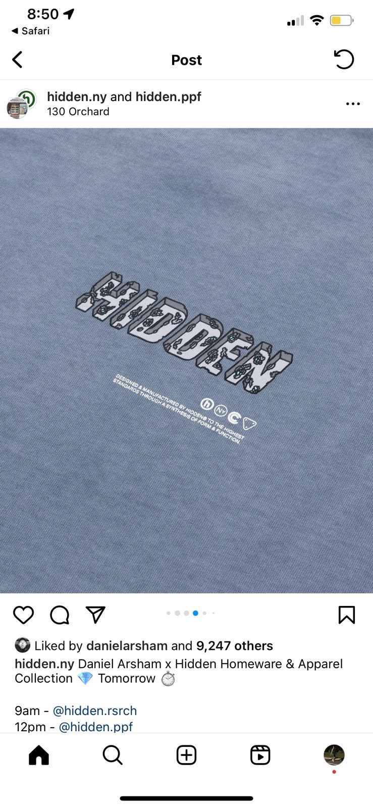 Daniel Arsham Hidden NY x Daniel Arsham Eroded logo tee | Grailed