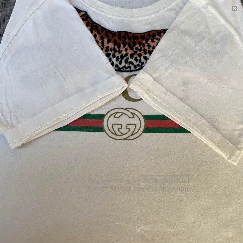 Gucci Gucci Leopard embroidered cotton short-sleeved T-shirt Size US L / EU 52-54 / 3 - 5 Thumbnail