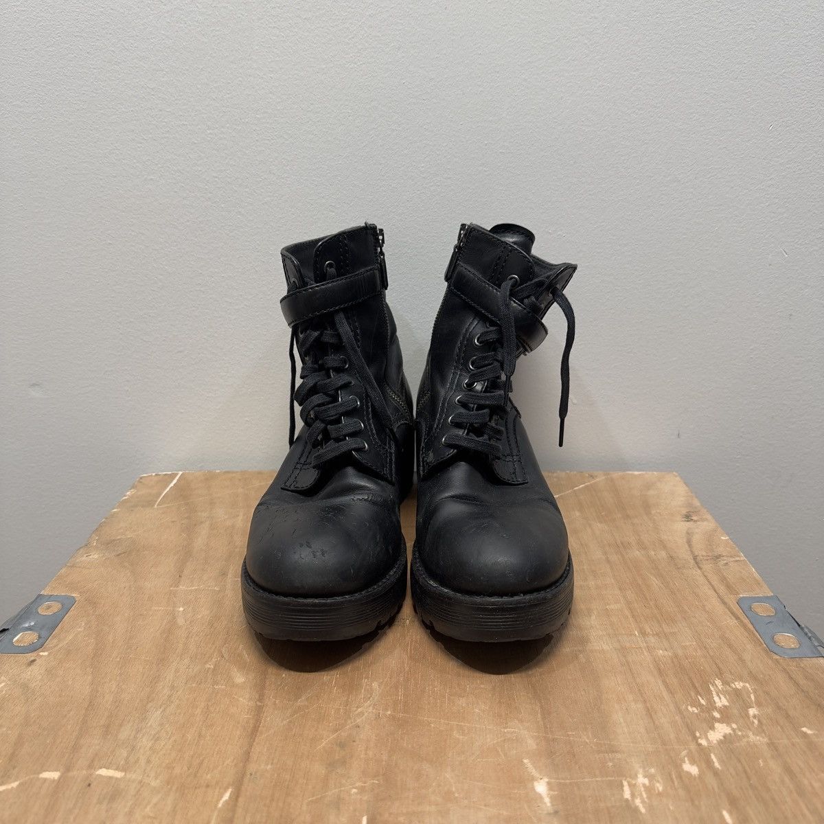 Prada Prada Sport Leather Buckle Combat Boots Distressed Size US 8 / EU 41 - 3 Thumbnail