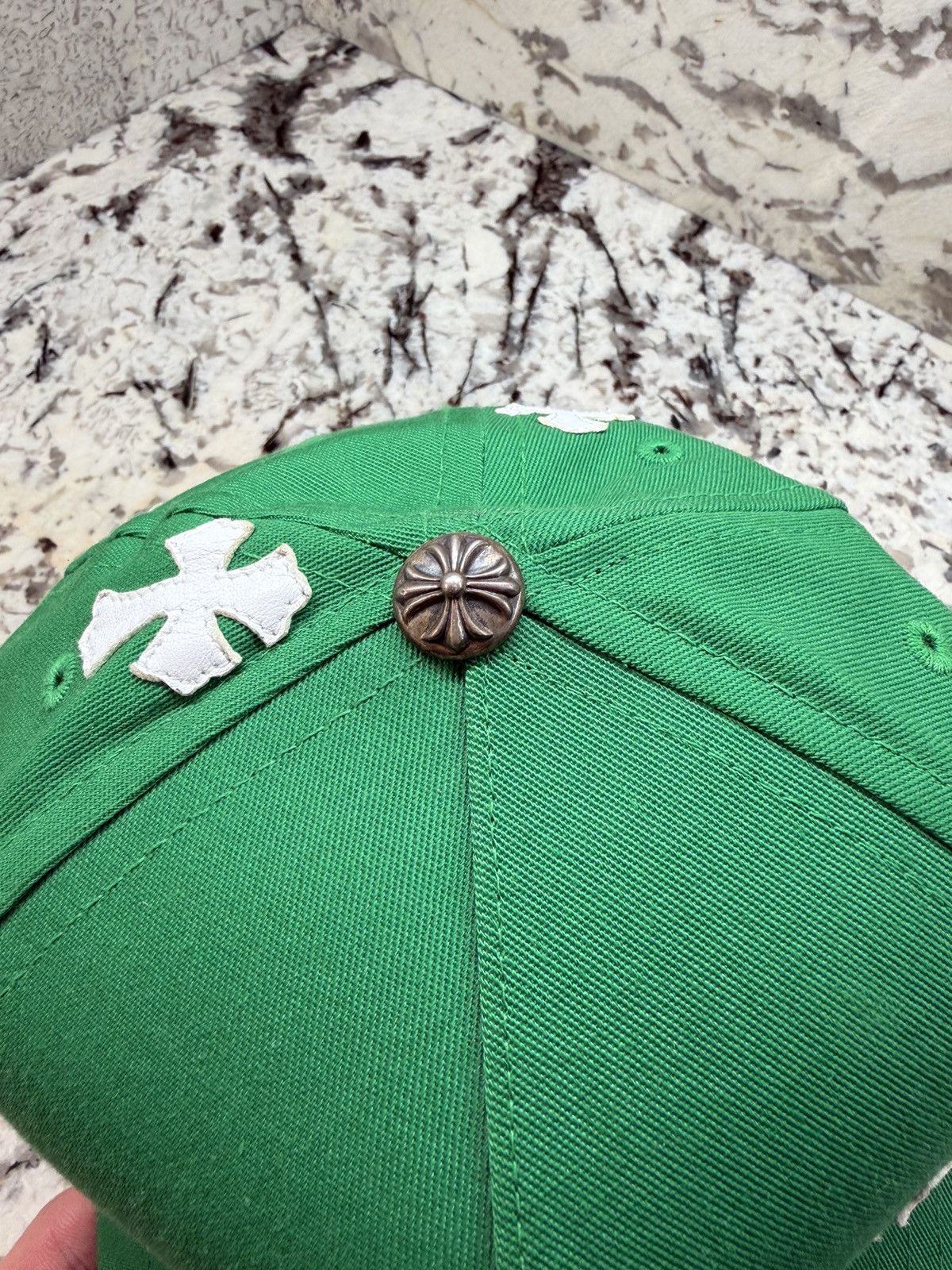 Chrome Hearts Chrome Hearts Cross Patch Hat Green White Baseball Cap Size ONE SIZE - 10 Thumbnail
