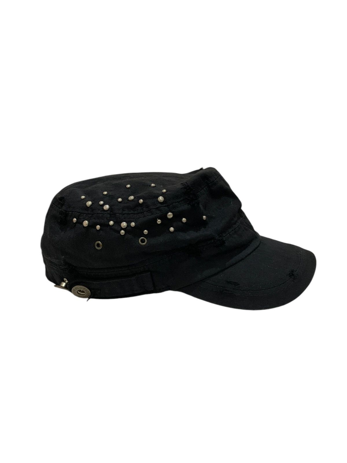 Japanese Brand 2000s Vintage Studded Sun Faded Distressed Cadet Hat Size ONE SIZE - 4 Thumbnail