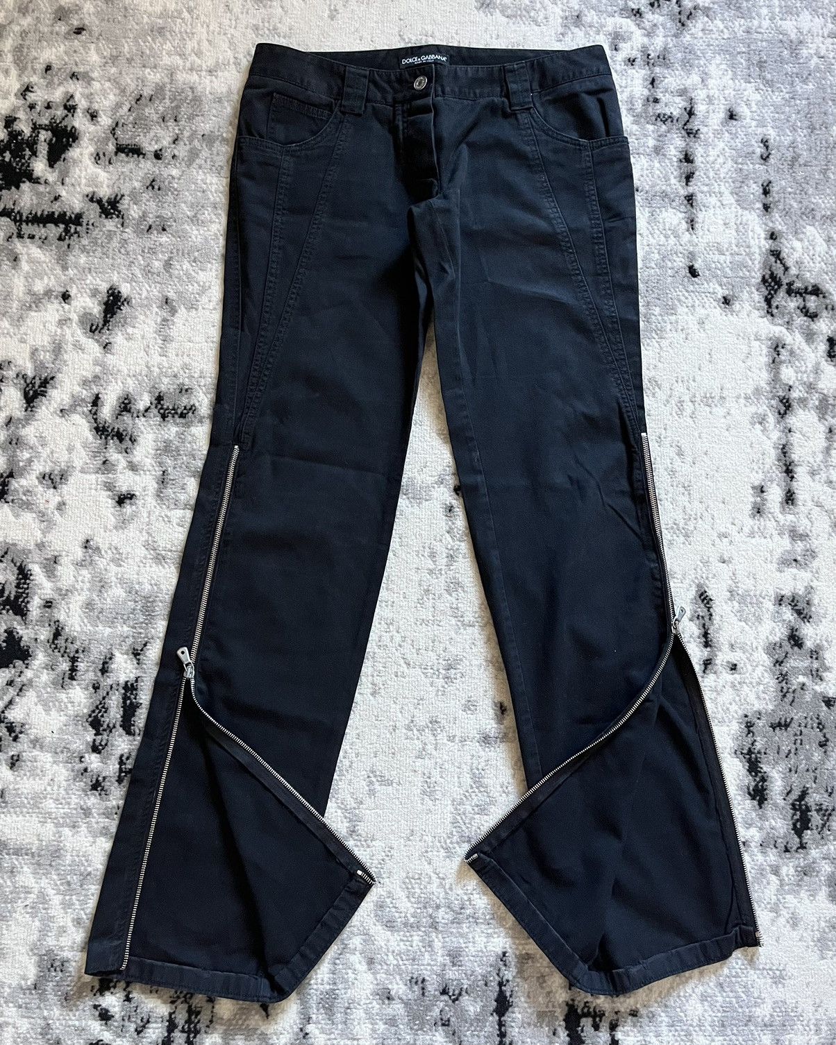 image of Archival Clothing x Dolce Gabbana Aw2010 Dolce & Gabbana Black Zip Pants, Men's (Size 30)