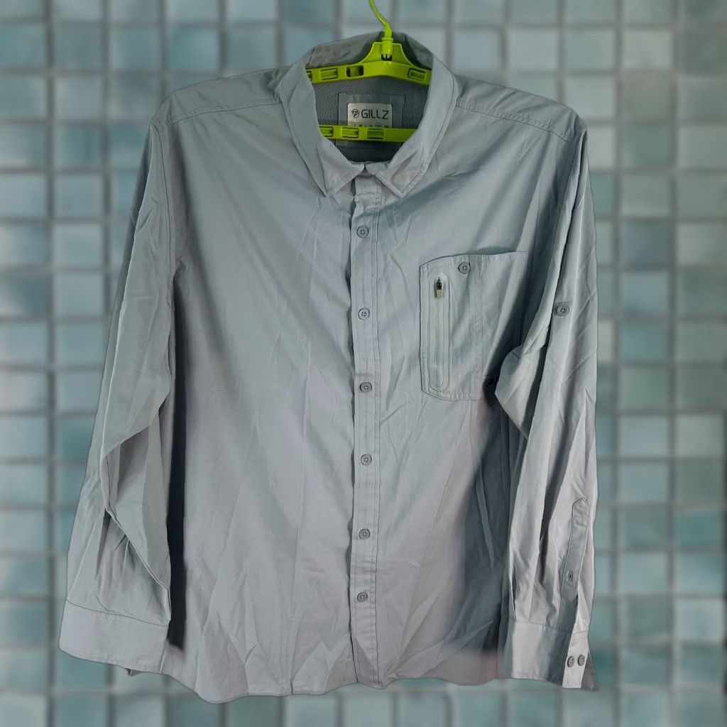 Vintage Gillz Fishing Shirt Mens 2XL Gray Button-Up Long Sleeve Ventilated Breathing Lightweight Casual Outdoor 2XL Mens Gillz Fish Outdoor Shirt Size US XXL / EU 58 / 5 - 1 Thumbnail