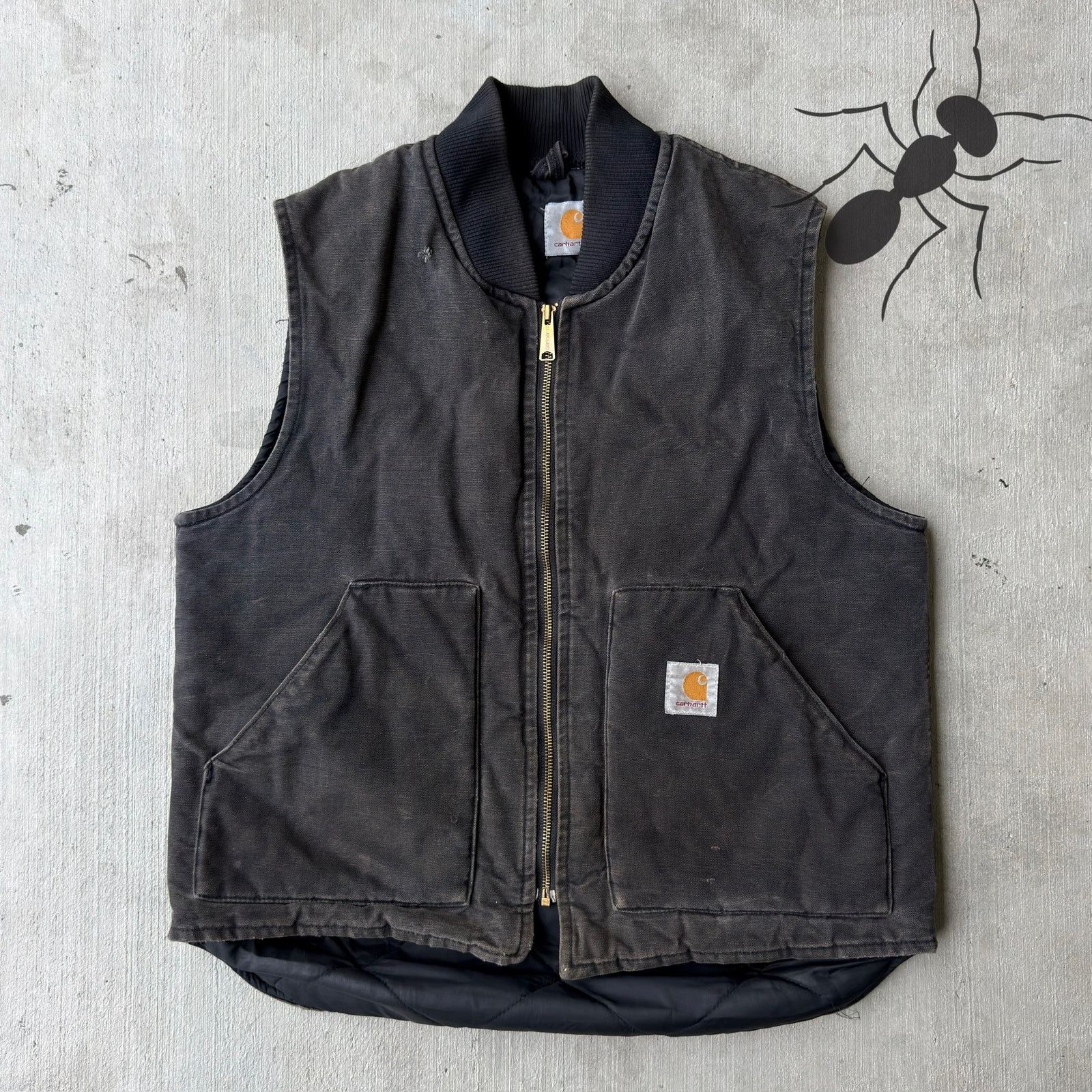 Carhartt × Vintage Carhartt VQ185 black work wear vest Size US L / EU 52-54 / 3 - 1 Thumbnail