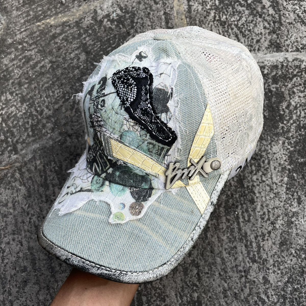 14th Addiction SICK,, patchwork and distressed trucker hat Size ONE SIZE - 2 Thumbnail