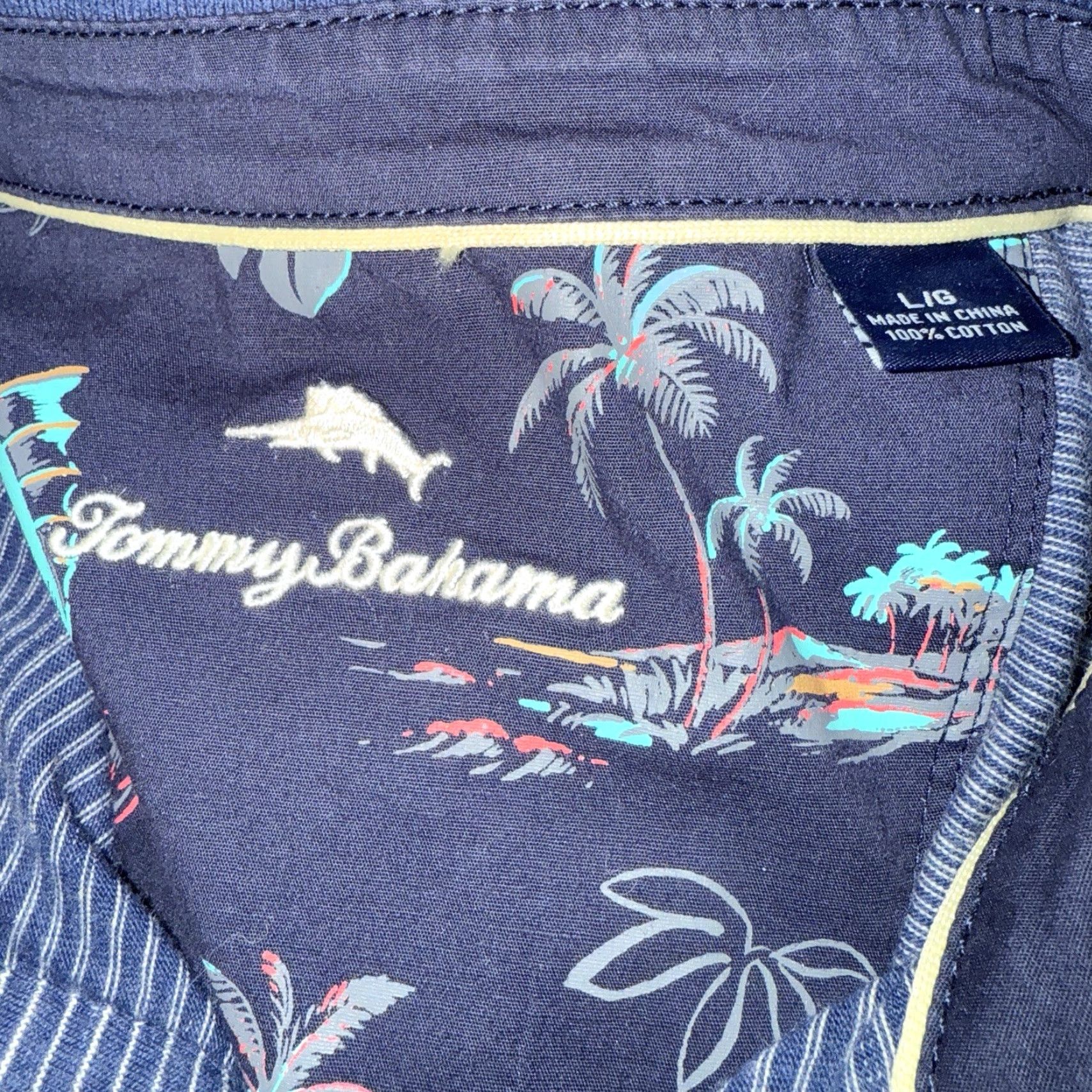 Tommy Bahama Tommy Bahama Polo Shirt Stripe Blue 100% Cotton Mens Size L Size US L / EU 52-54 / 3 - 4 Thumbnail