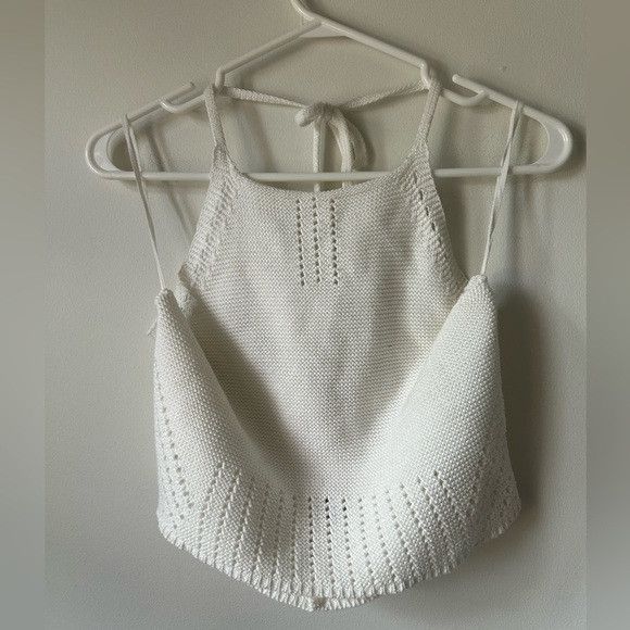 Garage Garage White Knit Halter Top Size M / US 6-8 / IT 42-44 - 1 Thumbnail
