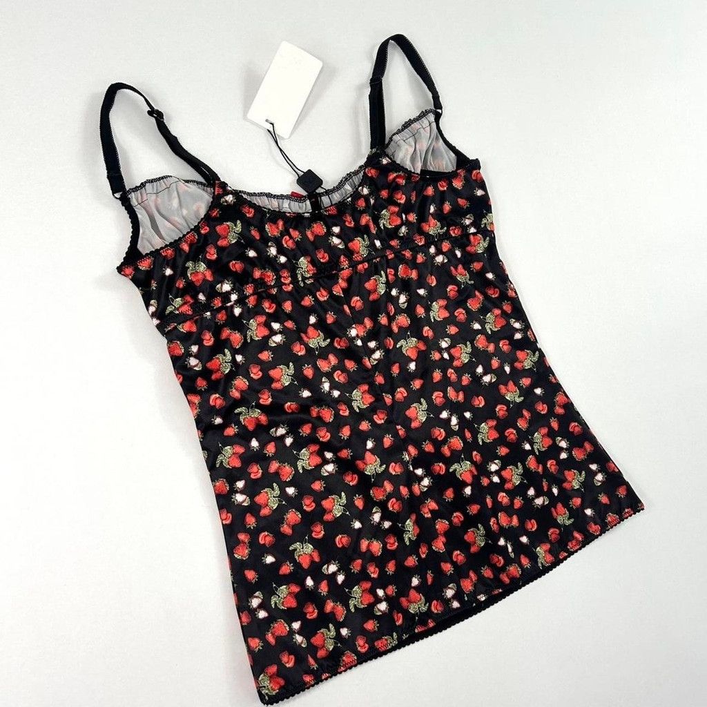Dolce & Gabbana y2k D&G NWT black bustier tank top with strawberry print Size M / US 6-8 / IT 42-44 - 3 Thumbnail