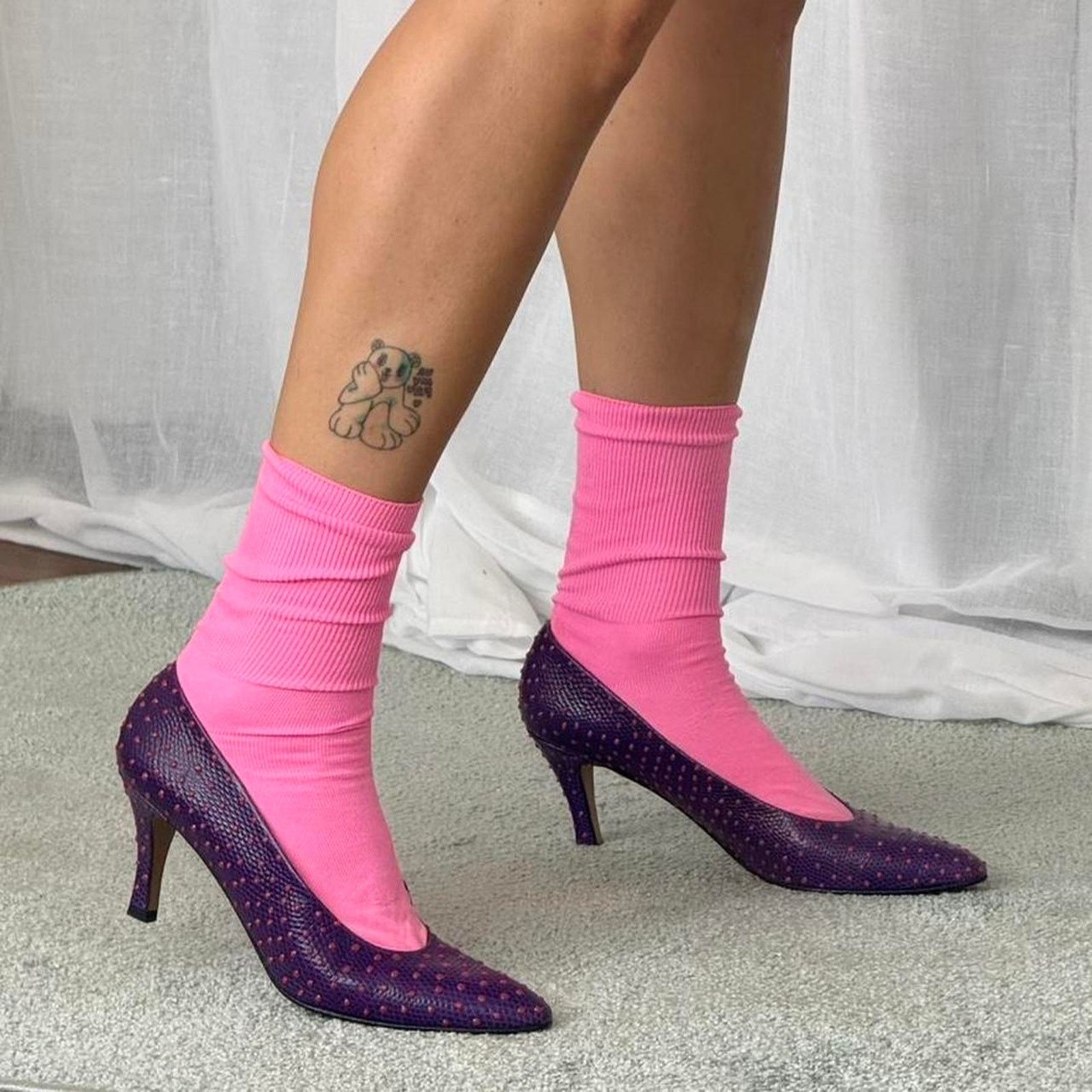 Evan Picone ✧ neon polka dot kitten heels ⋆ vintage evan picone ✧ ⋆ Size US 8.5 / IT 38.5 - 2 Thumbnail
