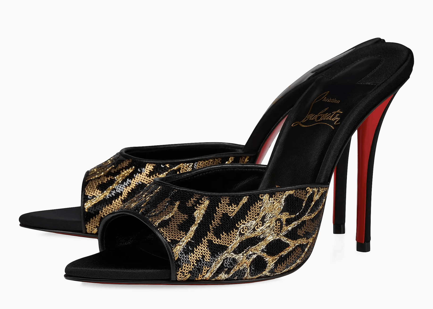 Miss Z Mule Ocelot 100 Black Backless Sandal Heel Pump 39