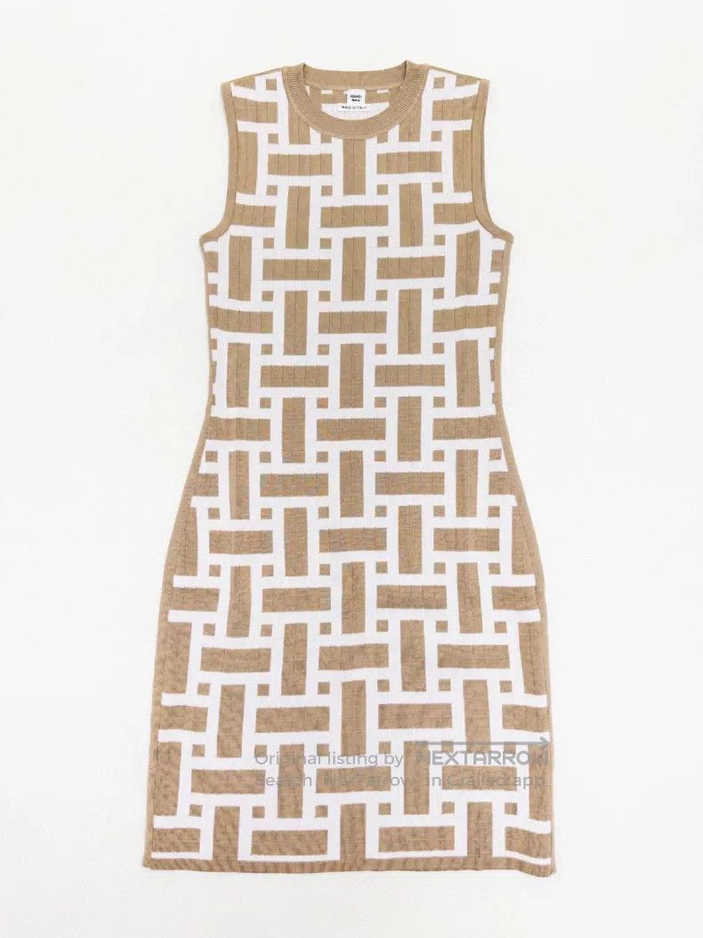 Hermes Hermes Mosaic beige dress Size XXS / US 00 / IT 34 - 2 Thumbnail