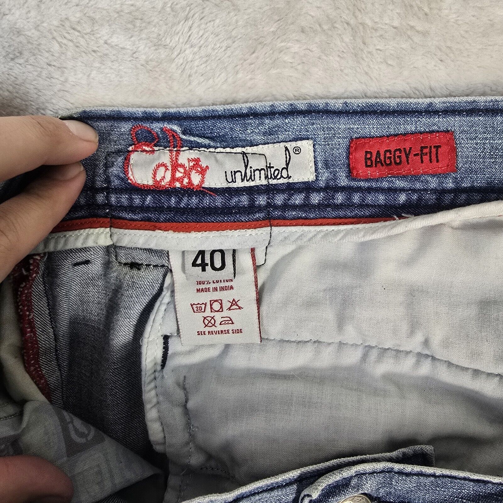 Ecko Unltd. Vtg Ecko Unltd Denim Shorts Mens 40 Blue Baggy Cargo Y2K Size US 40 / EU 56 - 7 Thumbnail