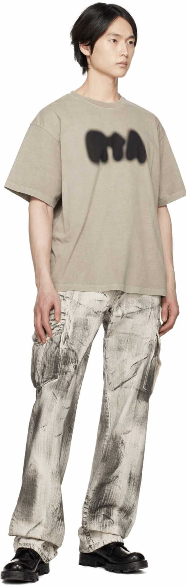 Rta Off-White & Gray Theo Cargo Pants Size US 33 - 4 Thumbnail