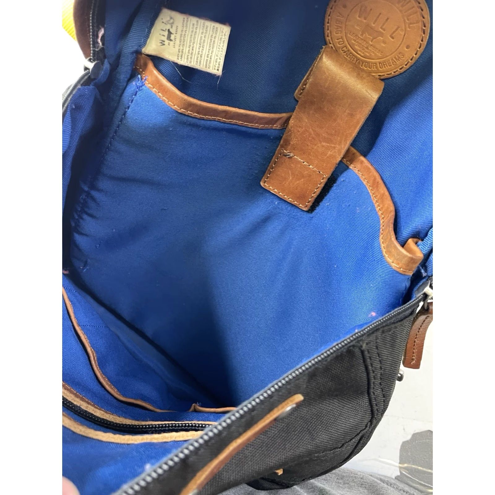 Vintage Will Leather Goods Canvas Campus Backpack BLACK Bag Leather 600-Denier Polyester Large Unisex Adult Size ONE SIZE - 4 Thumbnail