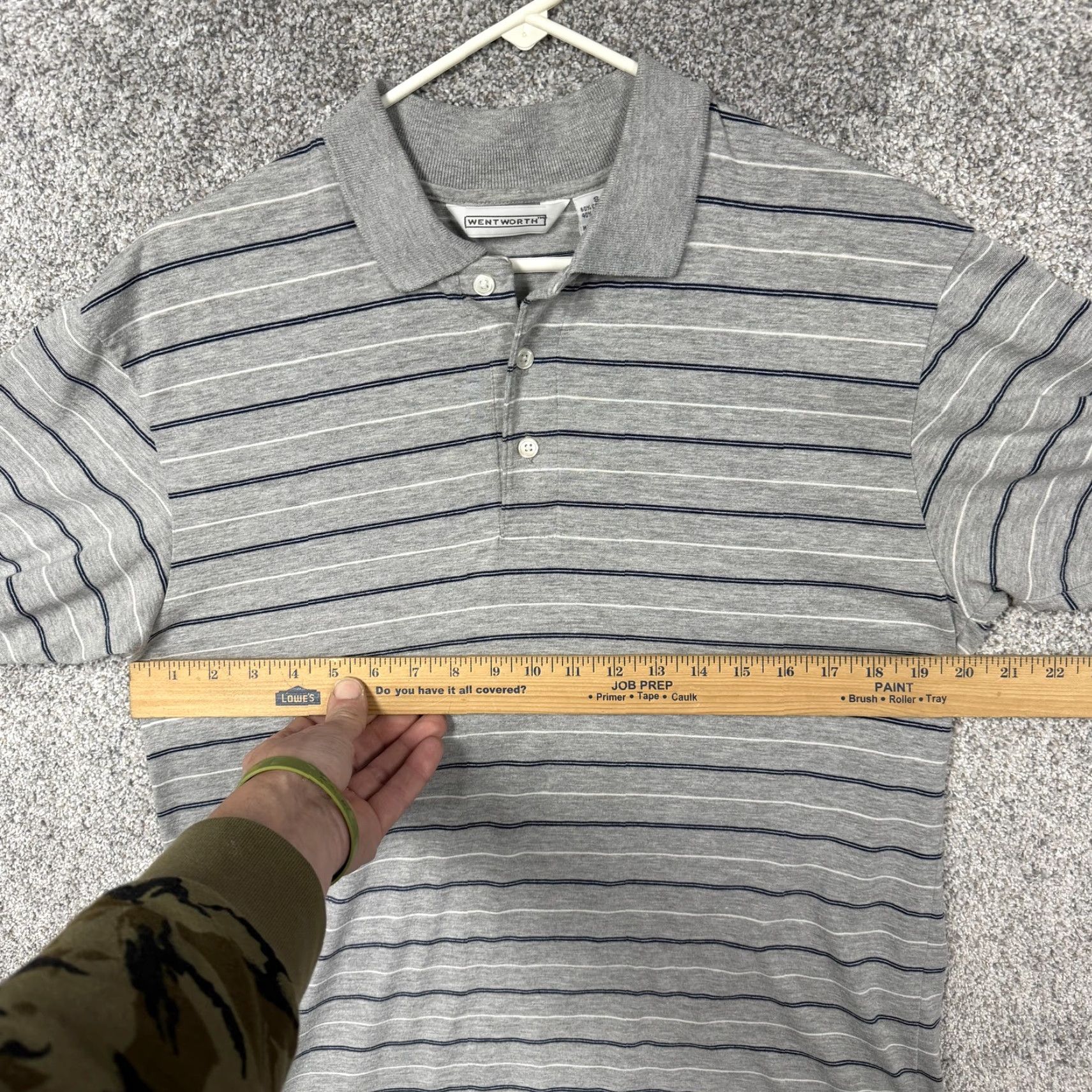 Vintage VINTAGE Wentworth Polo Shirt Mens S Gray Striped Short Sleeve Golf Summer Size US S / EU 44-46 / 1 - 3 Thumbnail