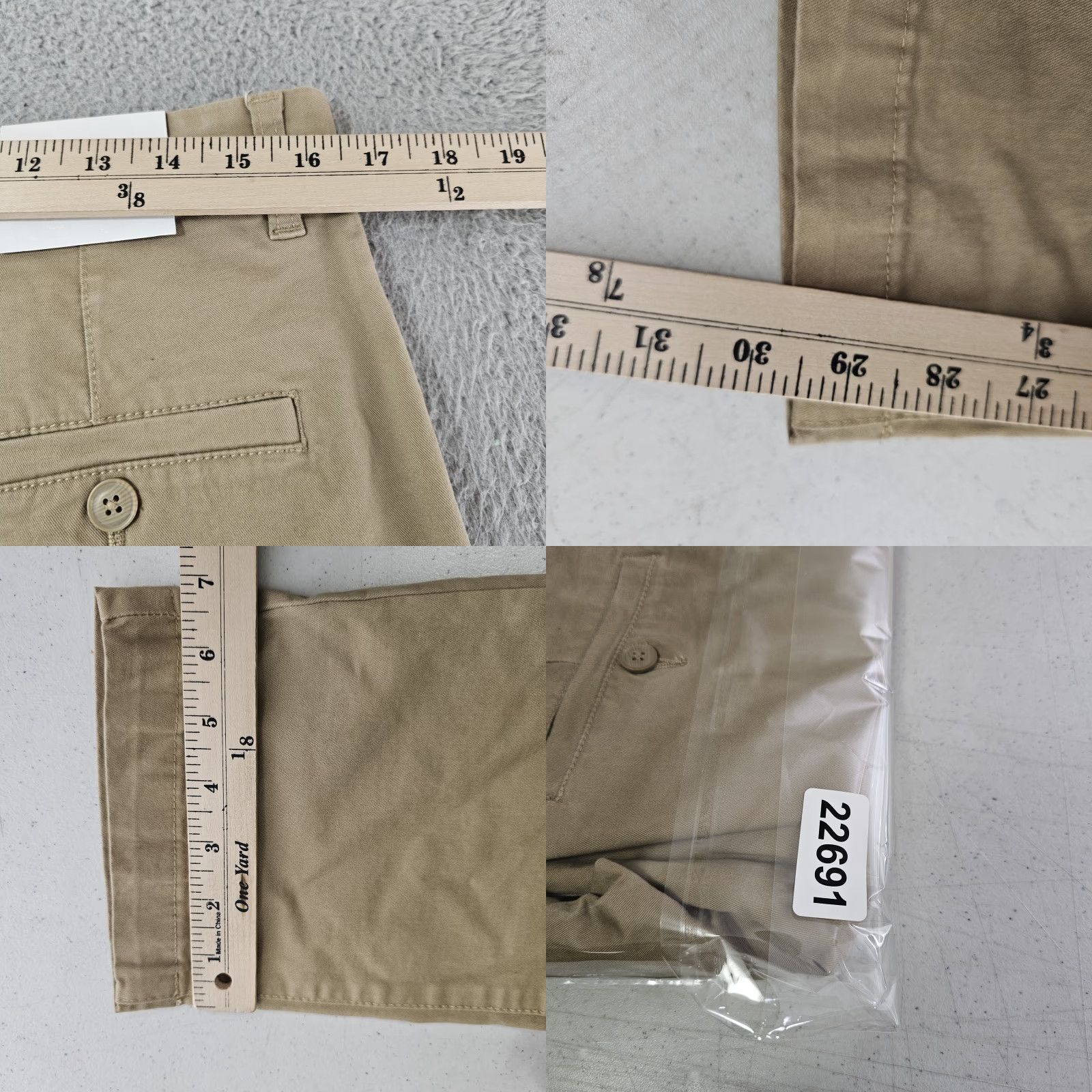 H&M H&M LOGG Pants Mens 33 Khaki Slim Fit Stretch Chino Casual Flat Front 33x30 NWT Size US 33 - 8 Thumbnail