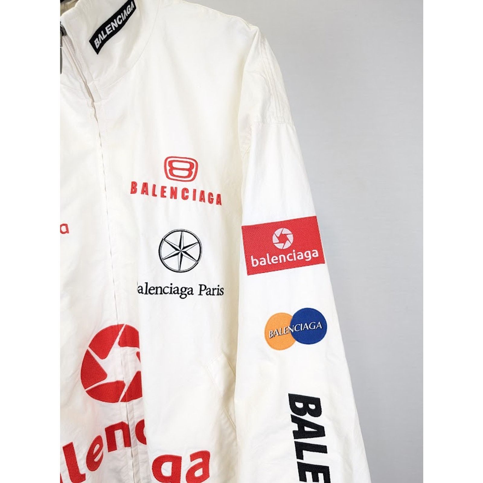 Balenciaga o1rshd1 Micro Cotton Canvas Top League Tracksuit Jacket Whit Size US XL / EU 56 / 4 - 6 Thumbnail