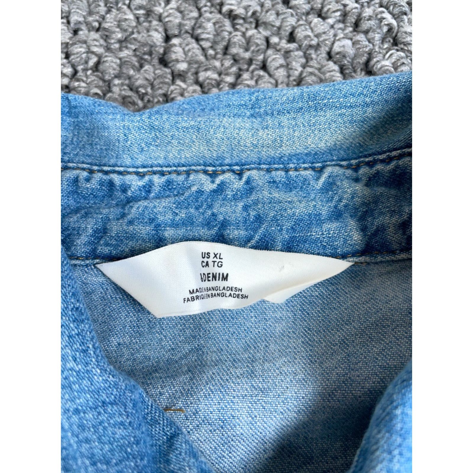H&M H&M Shirt Denim Pearl Snap Western Cowboy Grunge Casual Workwear Blue XL Mens Size US XL / EU 56 / 4 - 3 Thumbnail
