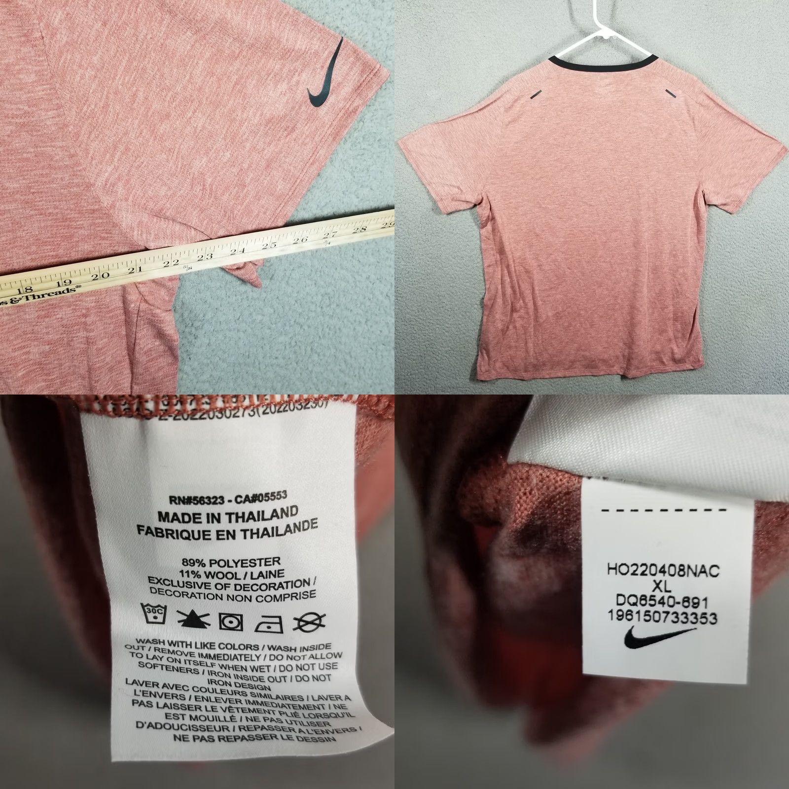 Nike NIKE DRI-FIT PINNACLE SHIRT XL Men Short Sleeve Running division T-Shirt Pink Size US XL / EU 56 / 4 - 8 Thumbnail