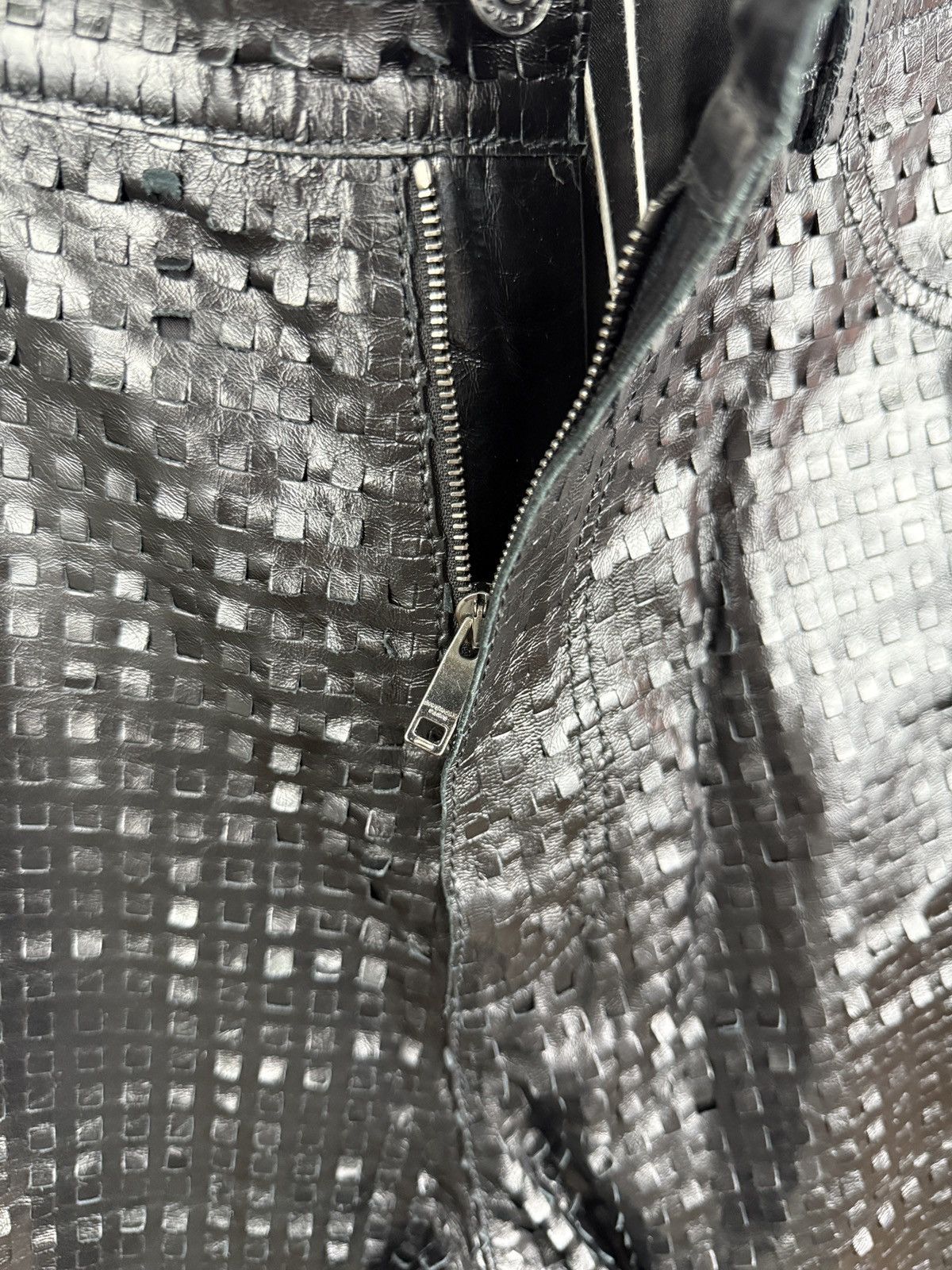 Givenchy ❗️NEW Givenchy Embossed Leather Pants Textured Square Pattern Size US 31 - 9 Thumbnail