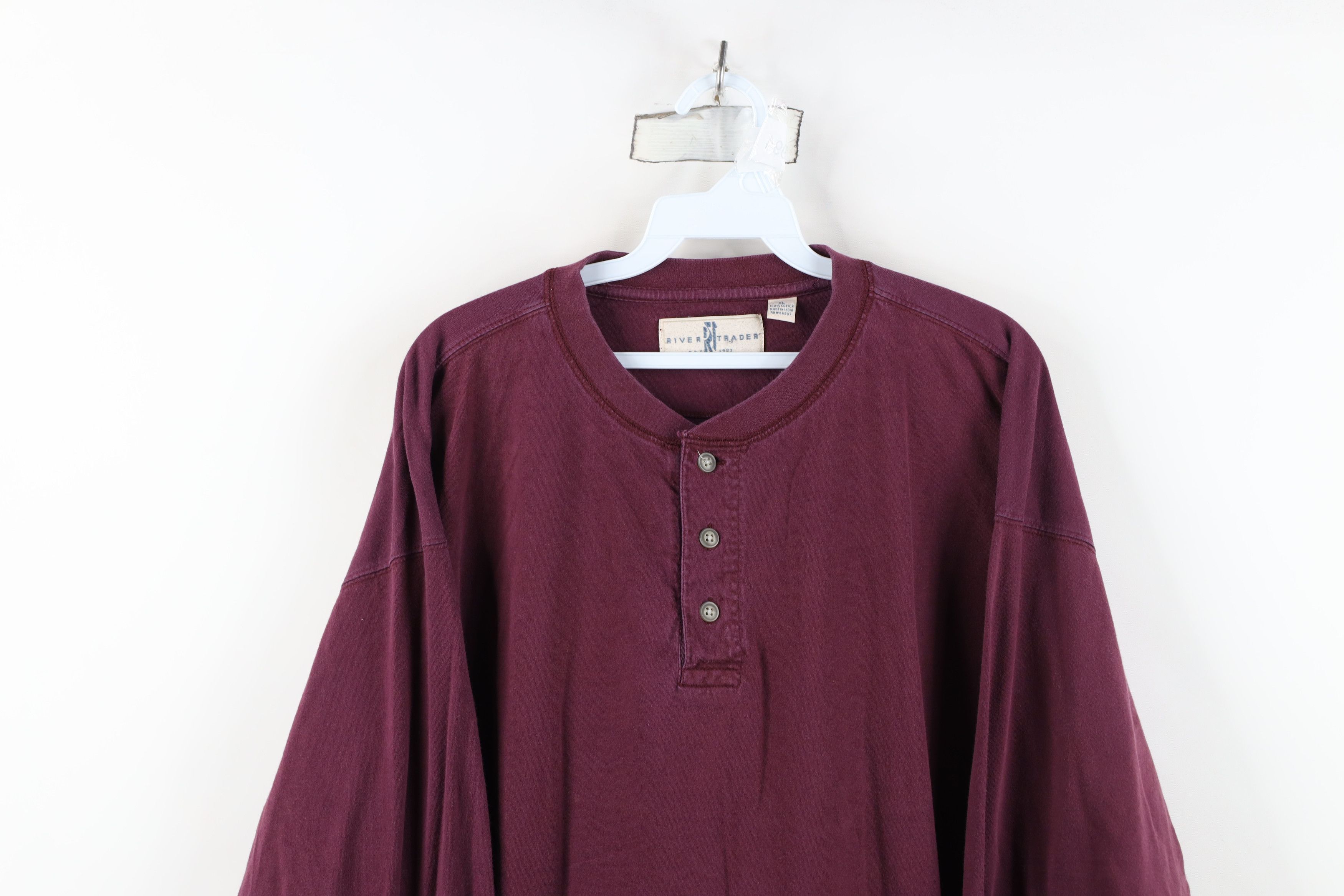 Vintage Vintage 90s Streetwear Cotton Long Sleeve Henley T-Shirt Size US XL / EU 56 / 4 - 2 Thumbnail