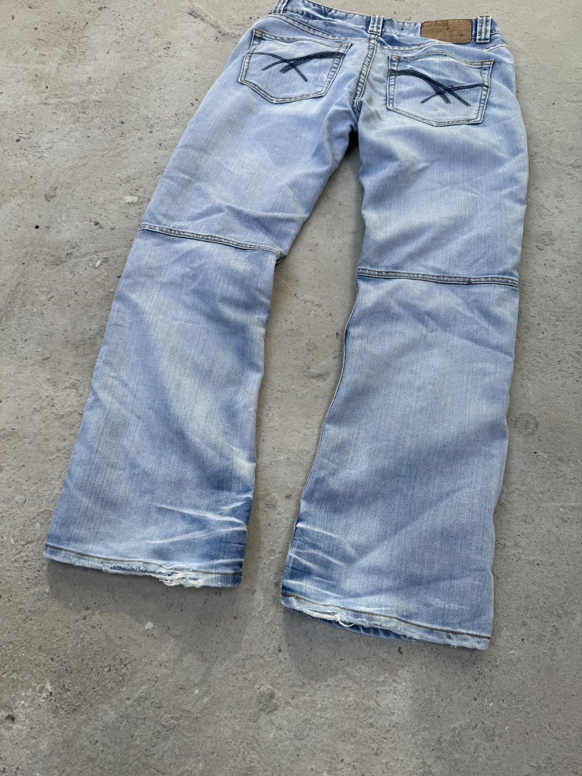 Vintage fishbone double knee flare