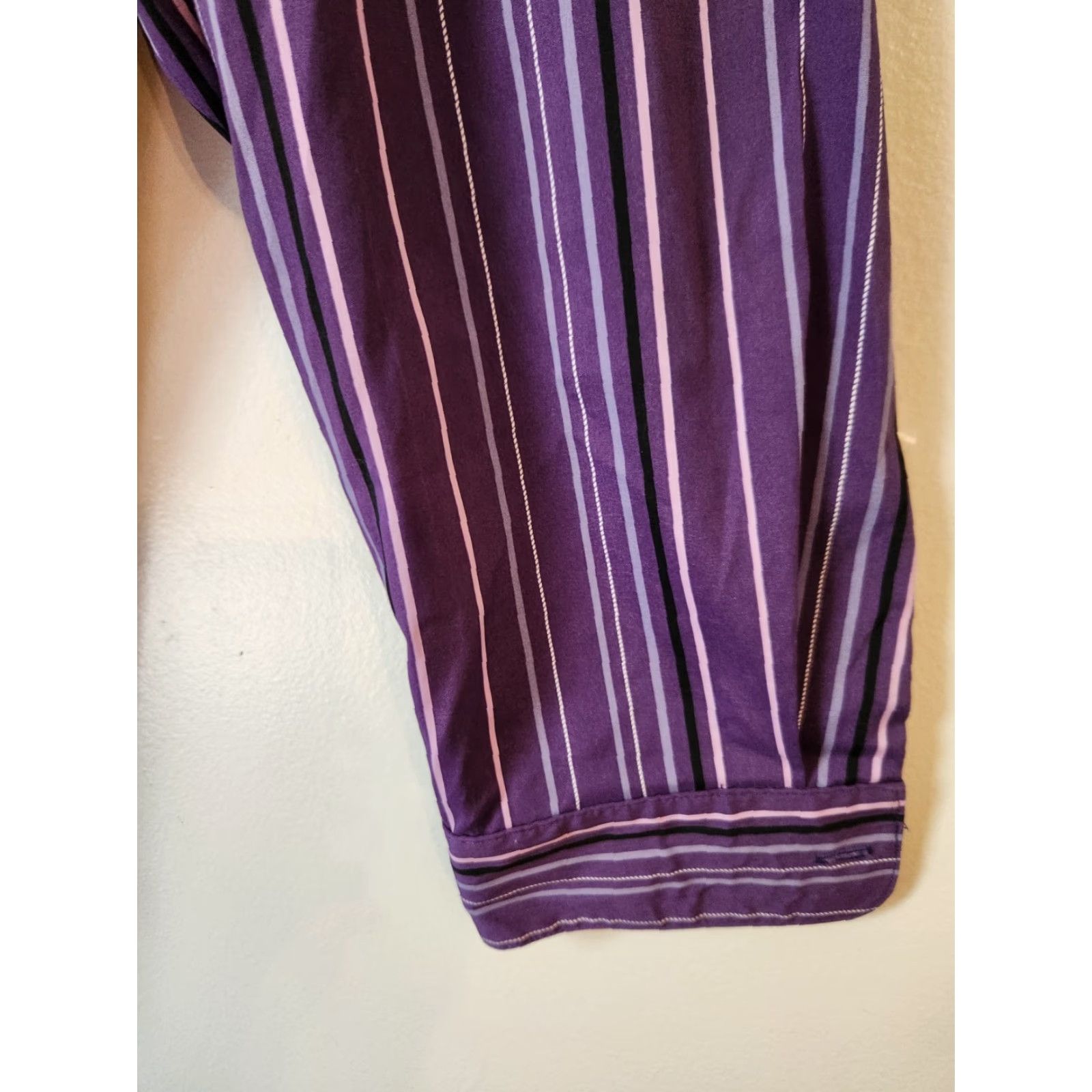 Vintage Doc & Amelia Premier by Cintas Purple Button Up Stripe Uniform Shirt 5X Women, Polyester, Purple, Shirt, 5X, Womens Size US XXL / EU 58 / 5 - 5 Thumbnail