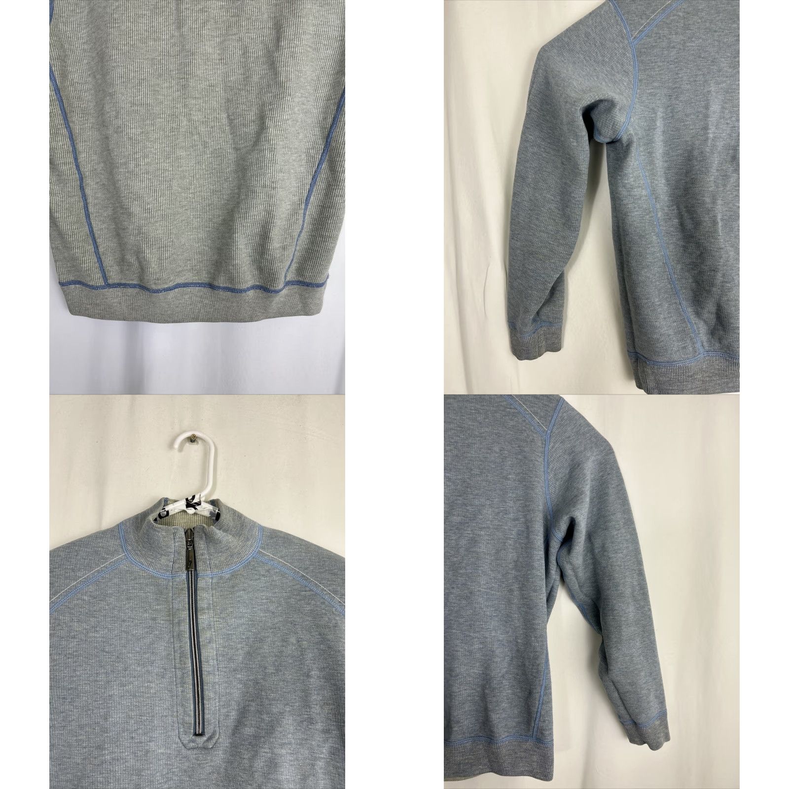Tommy Bahama Tommy Bahama Mens Medium 1/4 Zip Reversible Pullover Sweater Long Sleeve Cotton Size US M / EU 48-50 / 2 - 9 Thumbnail