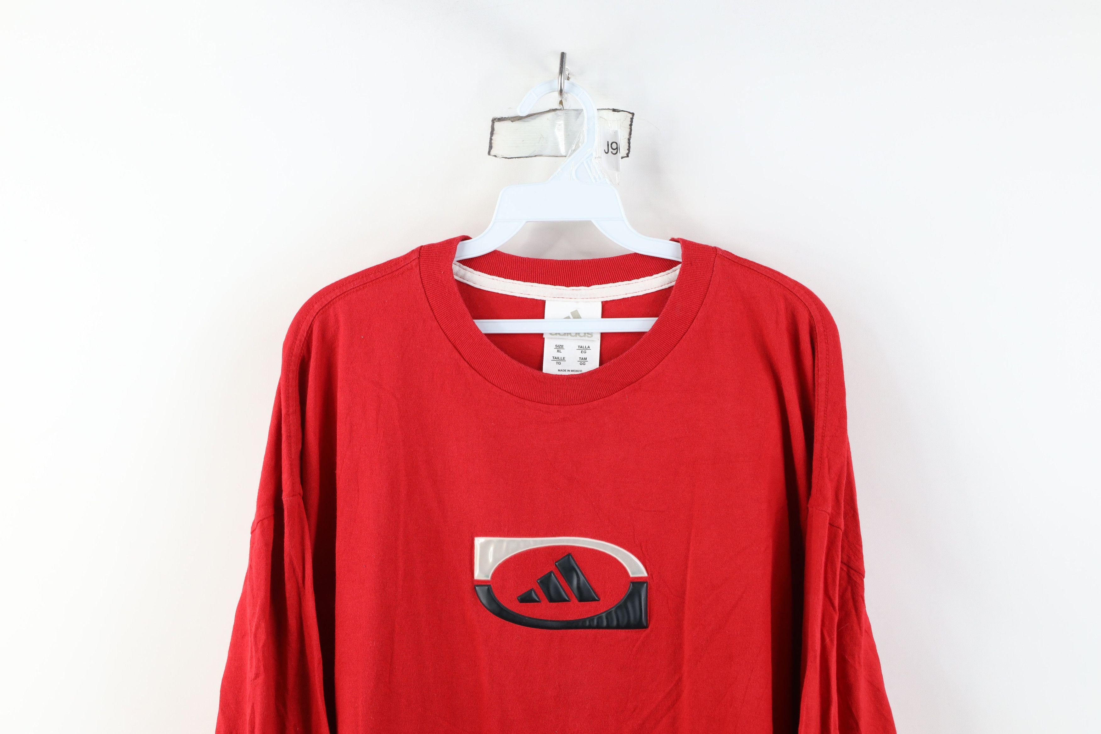 Adidas Vintage Y2K Adidas Logo Long Sleeve T-Shirt Red Cotton Size US XL / EU 56 / 4 - 2 Thumbnail