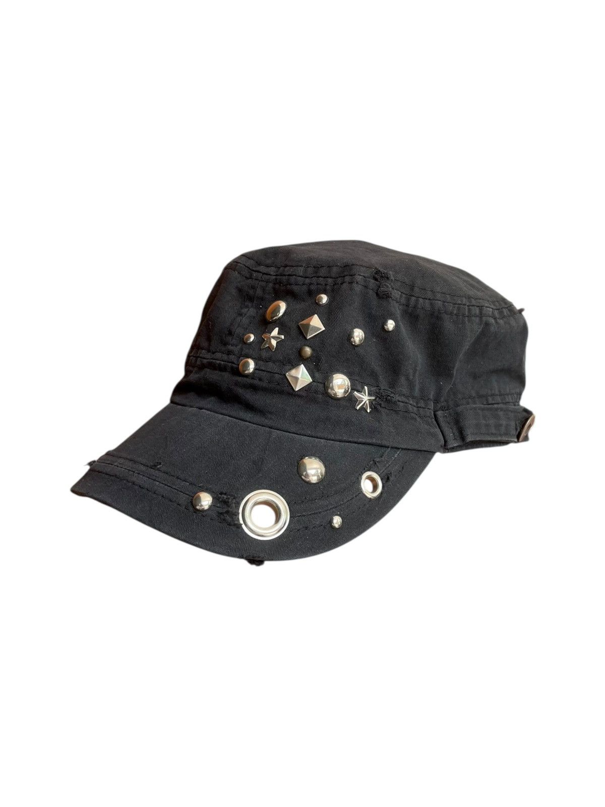 Japanese Brand 2000s Archival Cadet Hat Black Faded Studded y2k Lgb Size ONE SIZE - 5 Thumbnail