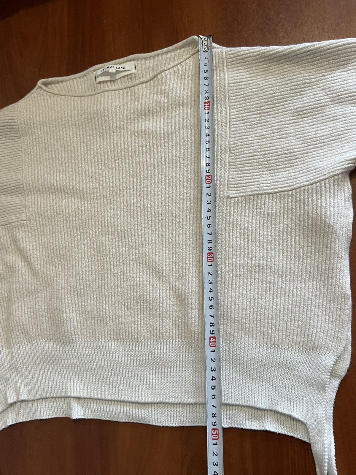 Helmut Lang HELMUT LANG CASHMERE/WOOL ASYMMETRIC WHITE SWEATER KNIT SZ S Size S / US 4 / IT 40 - 15 Thumbnail