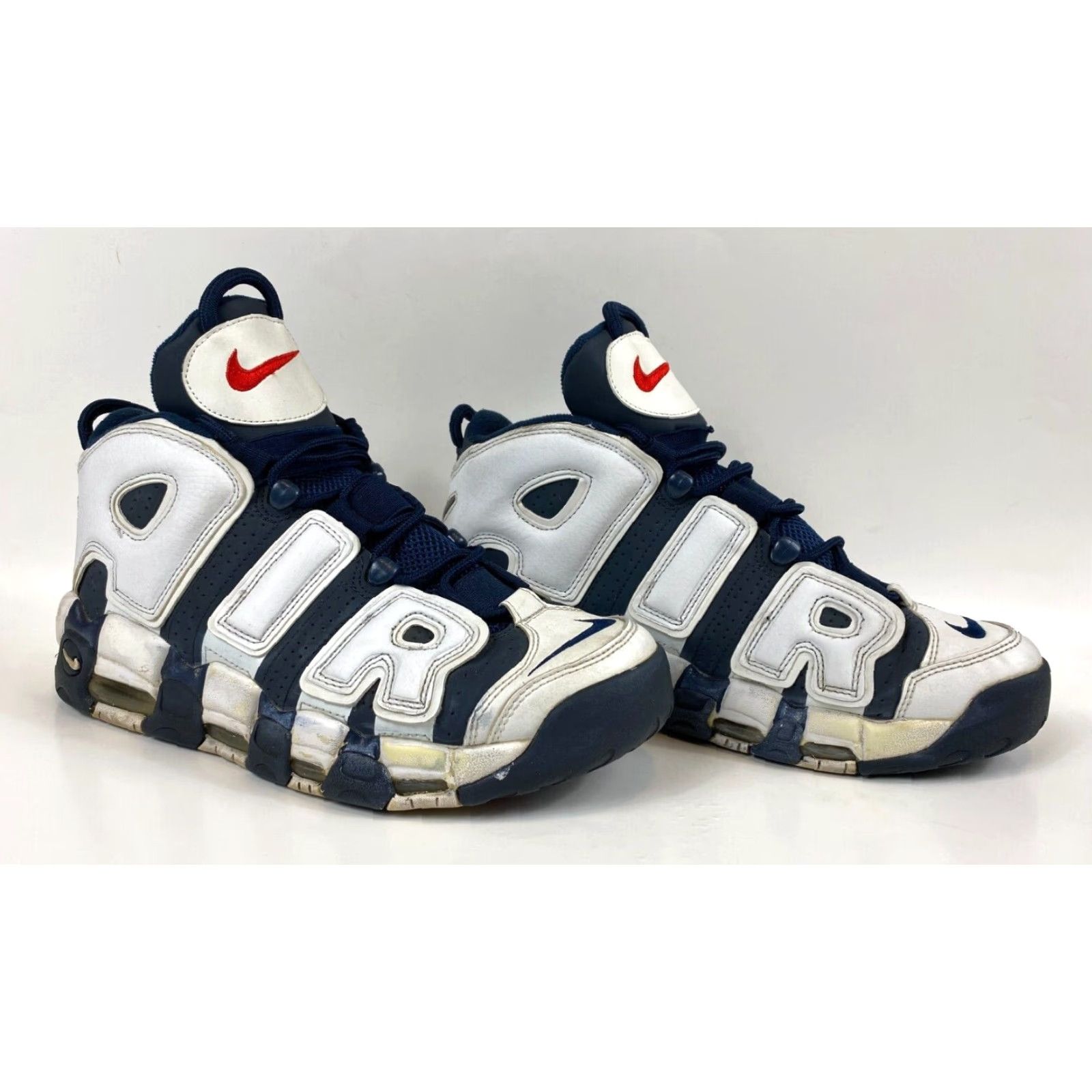 Nike Nike Air More Uptempo 414962-104 Olympic Mens Sneaker Sz US 10 White Navy 2016 Size US 9 / EU 42 - 3 Thumbnail
