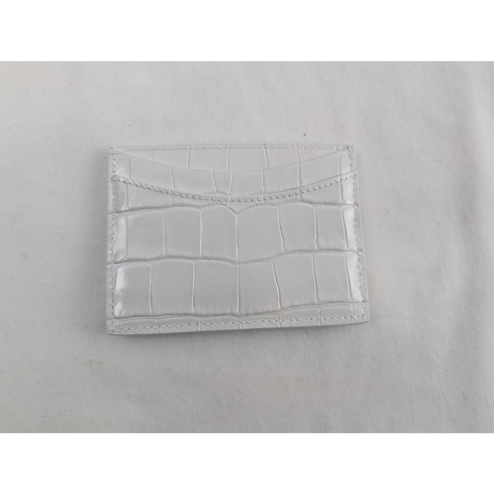 Balenciaga o1rshd1 Size: OS / Shiny Embossed Croc Hourglass Card Holder Size ONE SIZE - 5 Thumbnail