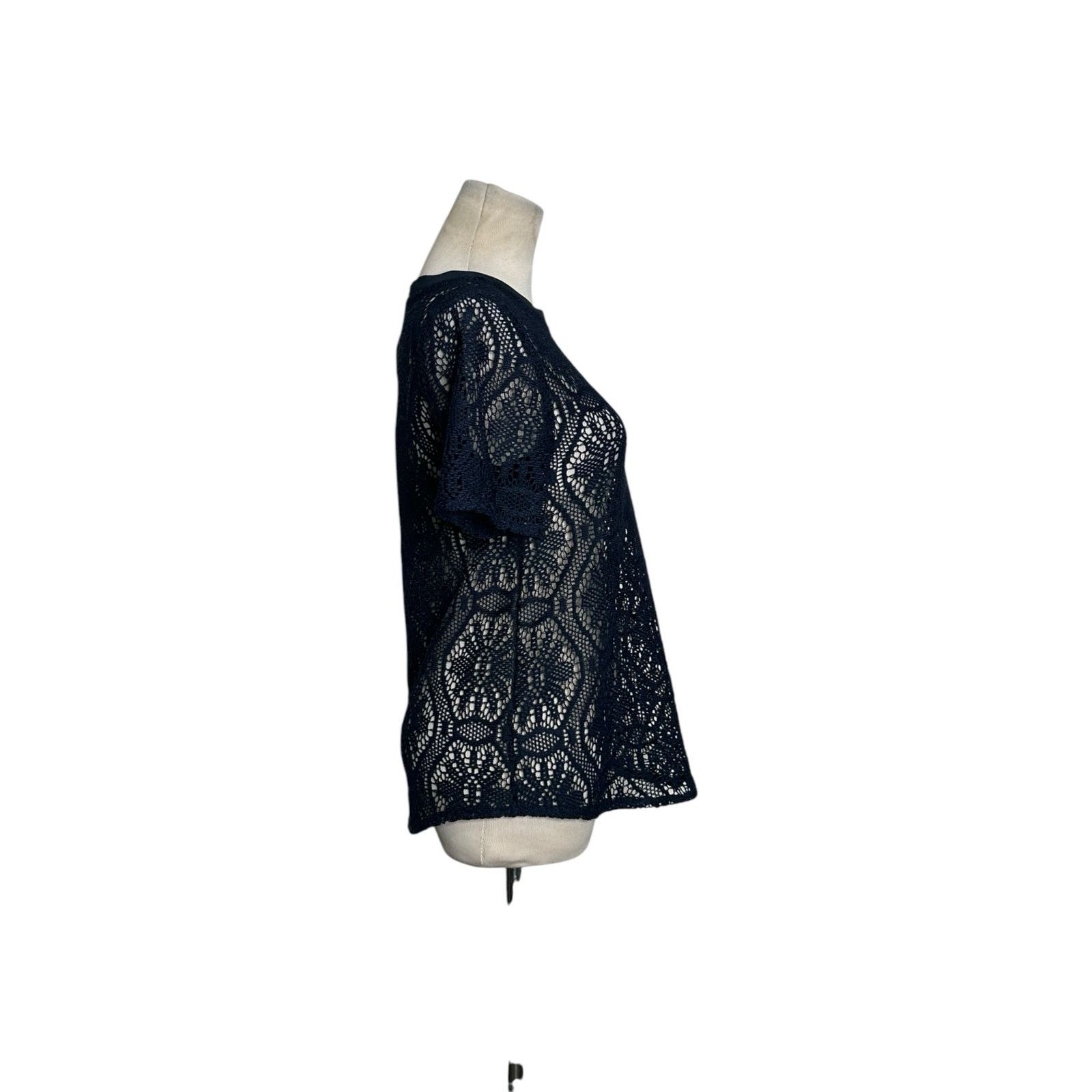 Banana Republic Banana Republic blue crochet short sleeves top size XS Size XS / US 0-2 / IT 36-38 - 6 Thumbnail