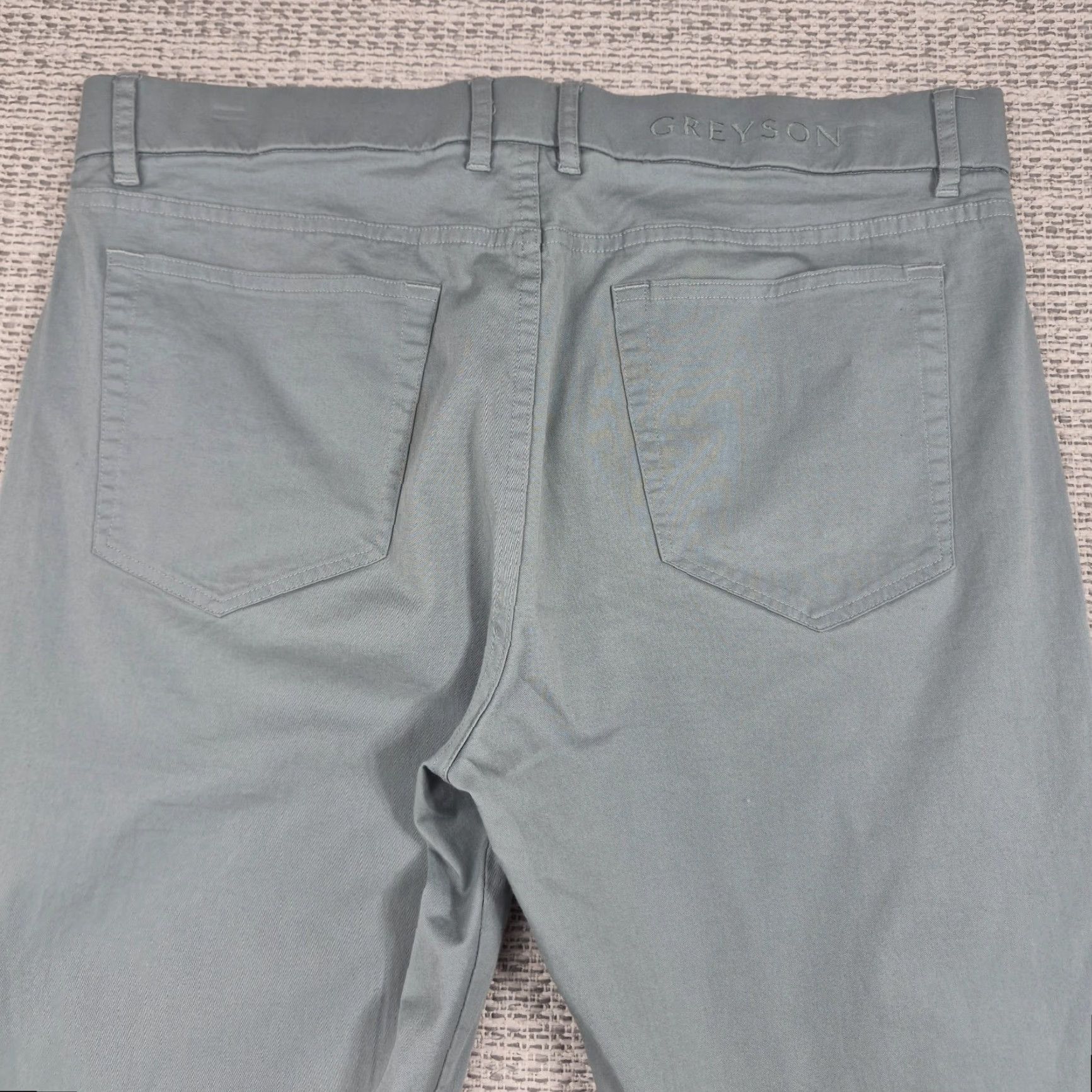 Vintage Greyson Golf Pants Mens 32x32 Slim Chino 5 Pocket Green Casual Stretch Size US 32 / EU 48 - 3 Thumbnail