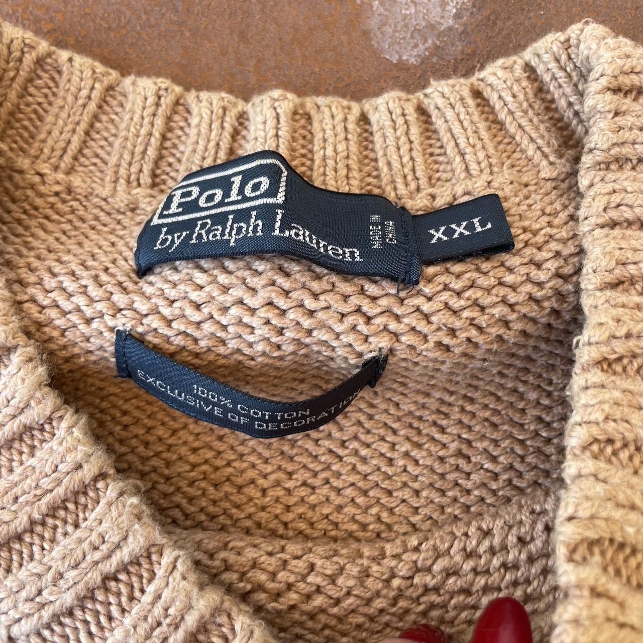 Polo Ralph Lauren Vintage polo Ralph Lauren men’s tan 100% cotton sweater XXL Size US XXL / EU 58 / 5 - 5 Thumbnail