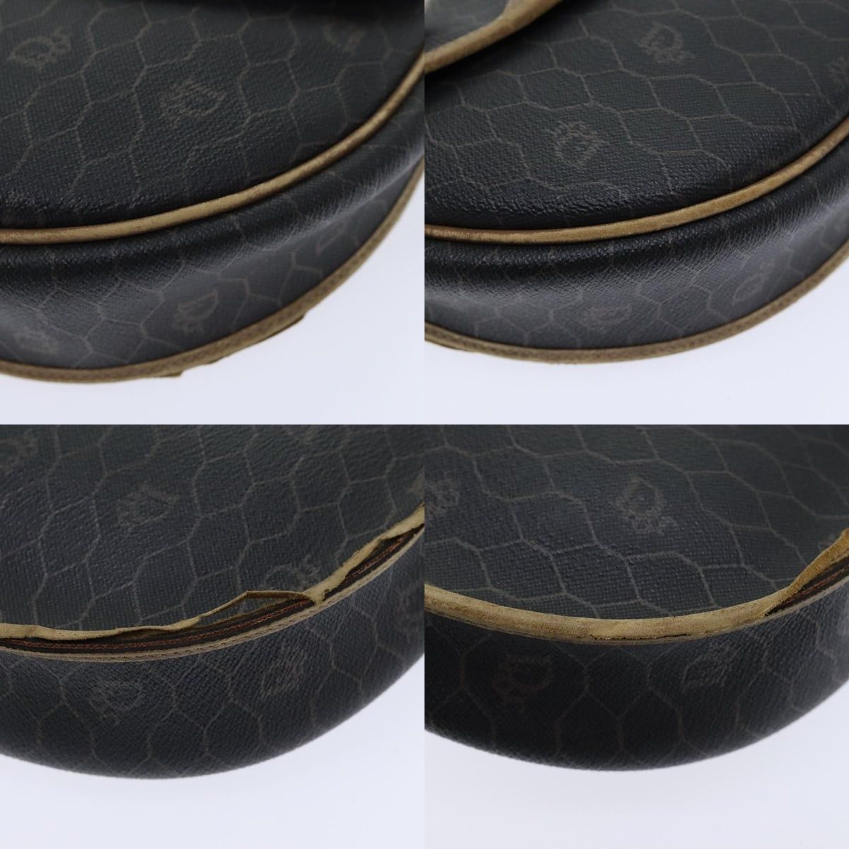 Dior DIOR Honeycomb Canvas Shoulder Bag Pvc Leather Black Gold Size ONE SIZE - 10 Thumbnail