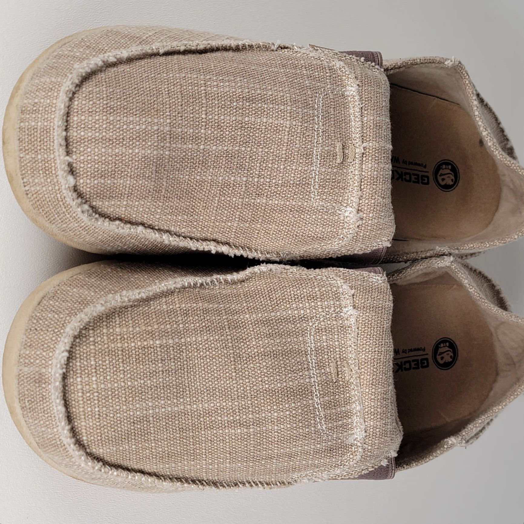 Vintage GeckoMan Men Loafer Canvas Beige Arch Support Slip On Square Toe 10M Casual Shoes Size US 10 / EU 43 - 2 Thumbnail
