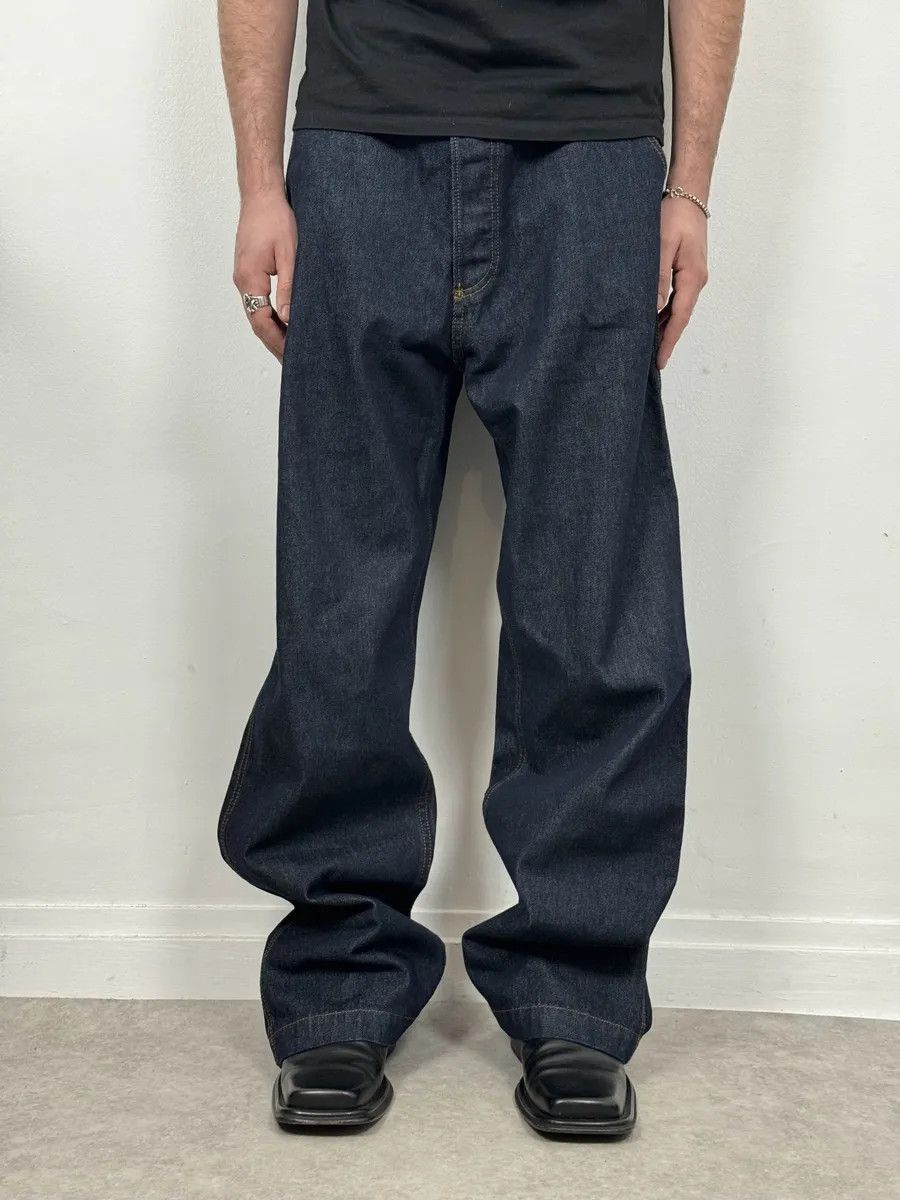 Dries Van Noten Dries Van Noten Navy Brut Denim Carpenter Jeans Size US 37 - 2 Thumbnail