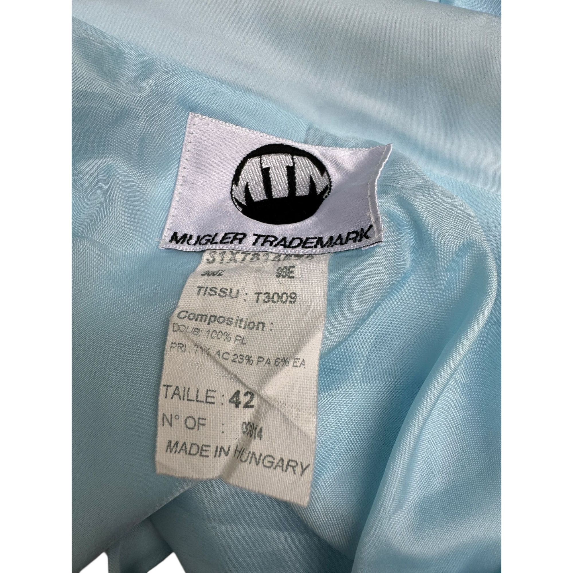 Thierry Mugler Vintage Light Blue Jacket / Dress Size M / US 6-8 / IT 42-44 - 5 Thumbnail